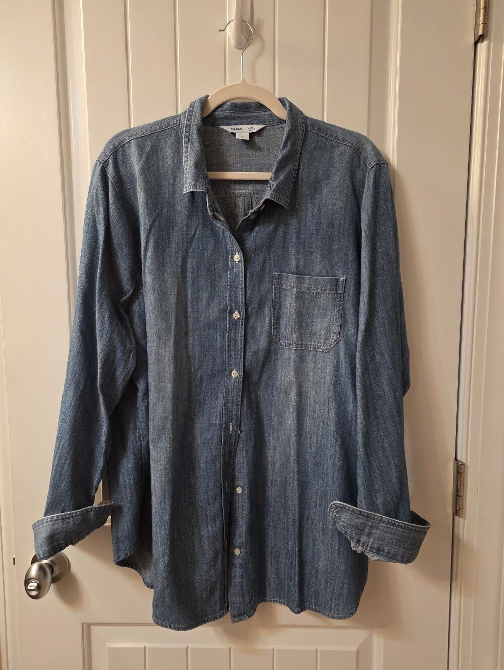 Old Navy Light Blue Denim Button-Down Shirt Plus Size XXL